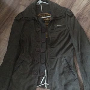 Superdry olive suede jacket size small